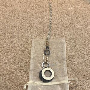 Silver and Black Pendant Necklace